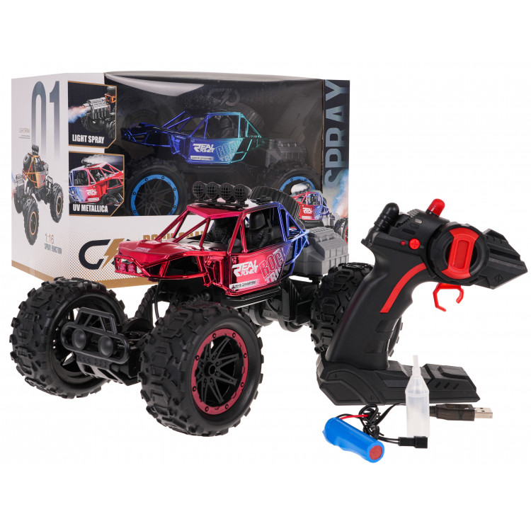 Terénne auto REAL ROCK Crawler s funkciou Smoke - červené